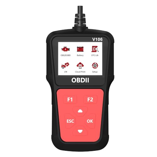 V106 Automotive Diagnostic Tool, 2026 New Model OBD2 Scanner with 9 Modes, 100+ Live Data Streams, 12 Languages, Battery Voltage Test, Cloud Print Support, Car Health Monitor for All OBDII Vehicles