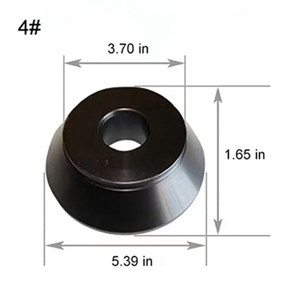 Wheel Balancer Cone, 4pcs Tire Balancing Machine Cones Set #45 Carbon Steel Wheel Balancer Standard Taper Cones Kit for 40MM Shaft, Cone Size 1.77-5.39 Inches - size: 40MM