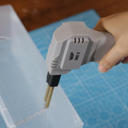 WEP 960-V Grey Plastic Welder Kit 110V with LED Lights with 200 Hot Staples and Pliers for Car Bumper Plastic Welding, Plastic Gas Tank Repair, a Great Automotive Tools for Mechanics - color: Grey