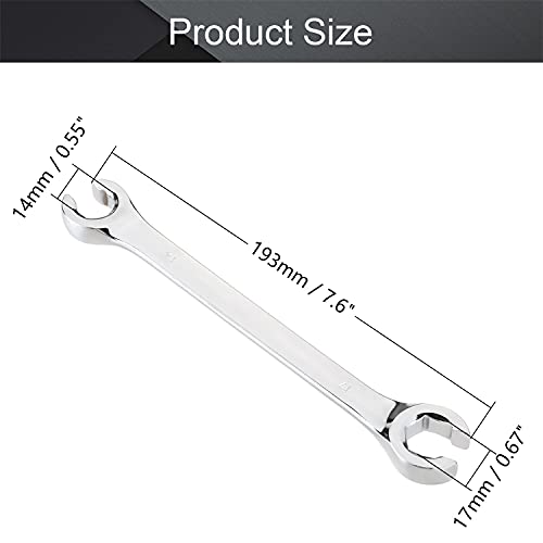 Utoolmart Flare Nut Wrench, 14mm x 17mm Metric Double Open End Wrench - color: 1pcs, size: 14x17mm