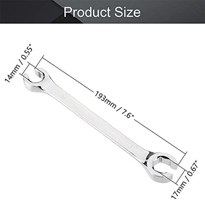 Utoolmart Flare Nut Wrench, 14mm x 17mm Metric Double Open End Wrench - color: 1pcs, size: 14x17mm
