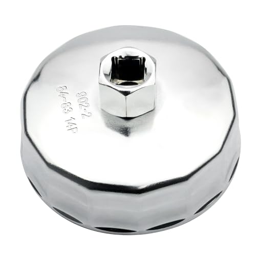 84mm 14Flutes Oil Filter Wrench Compatible with Mercedes Benz Jeep Dodge 3.0L Diesel Engines Oil Filter Socket Oil Filter Cap Housing Removal Tool for Oil Changing