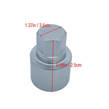 Chrome Steel Wheel Lock Lugnut Anti-Theft Lug Nut Screw Removal Socket Key Compatible for BMW Vehicles (53) - size: 53