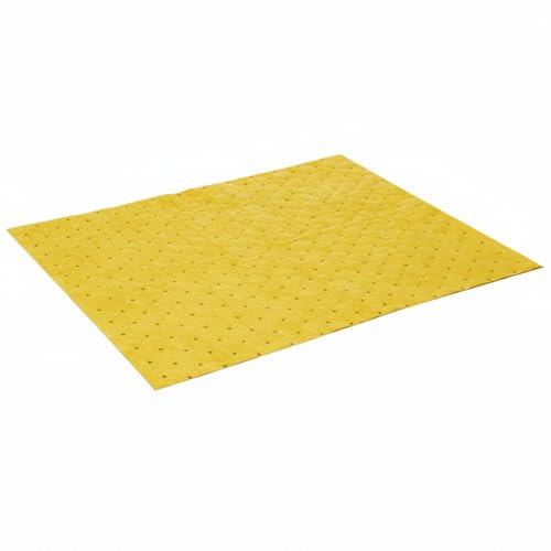 Hoolerry Oil Absorbent Pads Water Absorbent Mat Oil Spill Mat for Absorbing Protecting Home Garage Basement, 9.8 x 13 Inch, Yellow