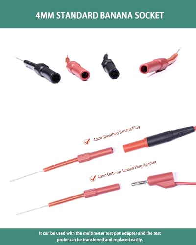 Back Probe Kit, 4 PCS Flexible Back Probes Automotive Diagnostic Test Repair Tools for Car Electrical and Multimeter Testing