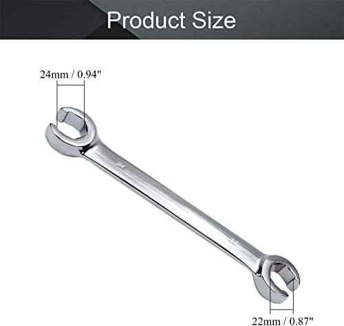 Heyiarbeit Flare Nut Wrench, 22mm x 24mm Metric Double Open End, 1Pcs - size: 22*24mm, style: 1PC