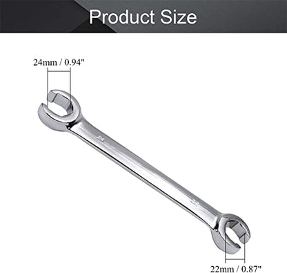 Heyiarbeit Flare Nut Wrench, 22mm x 24mm Metric Double Open End, 1Pcs - size: 22*24mm, style: 1PC