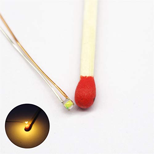 100pcs Pre-soldered Micro Litz Wired Leads Golden Yellow SMD Led 0603 + Muti-Resistor NEW - color: (6)Golden Yellow, size: 100pcs