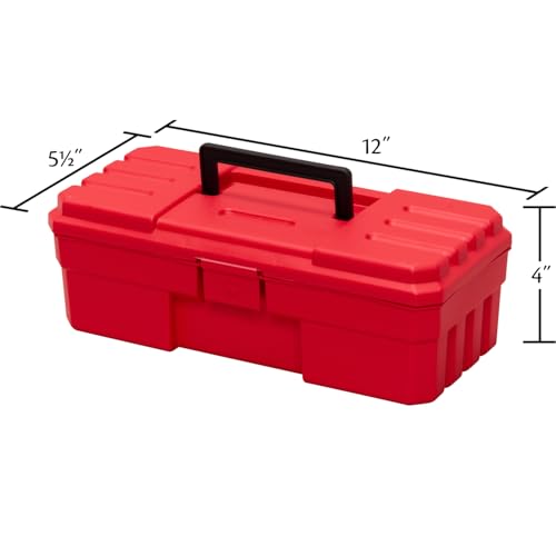 Akro-Mils 12-Inch ProBox Plastic Toolbox for Tools, Hobby or Craft Storage Toolbox, Model 09912, (12-Inch x 5-1/2-Inch x 4-Inch), Red - size: 1 Pack