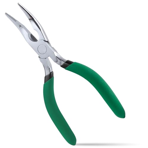 6 Inch Mini Bent Nose Pliers with Cutter Carbon Steel - style: Bent Nose Pliers