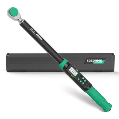 1/2 Inch Drive Digital Torque Wrench, 7.38-147.5Ft.lb/10-200N.m, Long Electronic Torque Wrench with Preset Value, Buzzer & LED Indicator, 2% Accuracy for Bike, Motorcycles, Car - size: 7.38-147.5 Ft-lb/10-200 Nm, style: 1/2-Inch