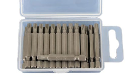 TEMO 25 pc T27 Torx Star Head Screwdriver Bit Set, S2 Steel 6 Point T-27 2 Inch Screwdriver Insert Bits - size: T27 2"L