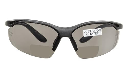 voltX CONSTRUCTOR Smoke Bifocal Reading Safety Glasses +3.0 Dioptre | ANSI Z87.1+ & CE EN166F certified. UV400 anti-fog smoke lenses. Includes adjustable safety cord. - color: Smoke, size: +3.0 Dioptre
