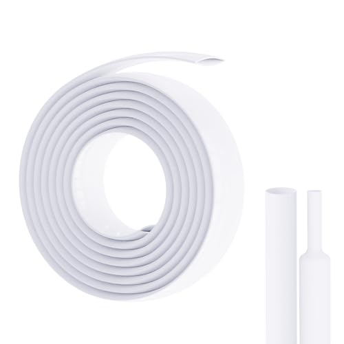 5M Heat Shrink Tubing, 7mm OD, 2:1 Ratio, White | Polyolefin Shrinkable Tube, Waterproof Electrical Insulation Tubing, for Wire Cable and Electronic Component Protection - size: 5M Φ7 White