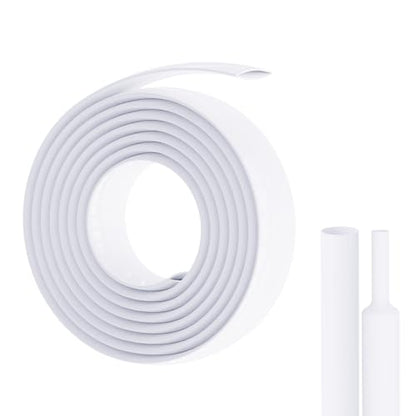 5M Heat Shrink Tubing, 7mm OD, 2:1 Ratio, White | Polyolefin Shrinkable Tube, Waterproof Electrical Insulation Tubing, for Wire Cable and Electronic Component Protection - size: 5M Φ7 White