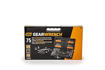 GEARWRENCH 77 Piece SAE/Metric Ratcheting Tap and Die Set -3887 - size: 77 PC, style: SAE/Metric