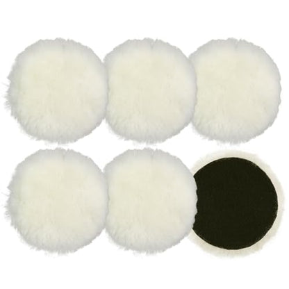 6 Pcs Polishing Pads 5 Inch Soft Wool Polishing Buffing Pad 125mm Polish Pads for Drill and DA Dual Action Polisher for Car Furniture Polisher Sanding Waxing