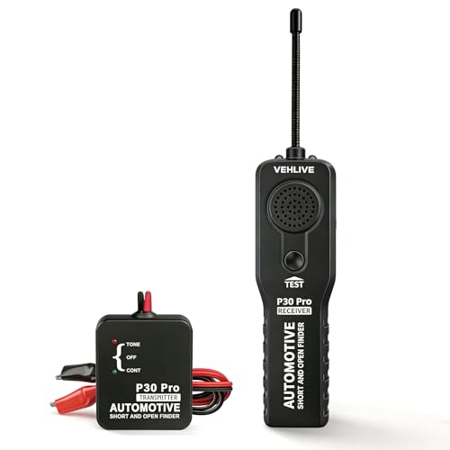 P30 Pro Circuit Tracer with Dual LED Lights, Automotive Electrical Open & Short Finder, Fault Probe Cable Tester, Diagnostic Tool for Vehicle Wiring Repair, Cable Toner for DC 6-42V - size: No Battery