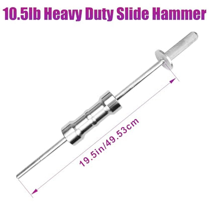 FEXON Inner CV Joint Puller Slide Hammer Front Wheel Drive Axle Half Shaft Removal Tool Kit,Heavy Duty 10 Pounds Slide Hammer 63mm 48mm CV Joint Fork Adapter Attachments