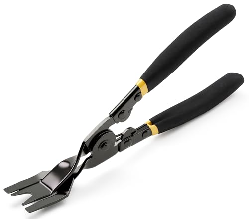 1PCS Car Clip Pliers Tool, Panel Clip Pliers Set Fastener Remover, Auto Retainer Clip Trim Rivet Removal Tool, Auto Door Car Upholstery Trim Clip Removal Tool (Black & Yellow) - color: Black & Yellow - 1 Pcs Clip Removal Plier