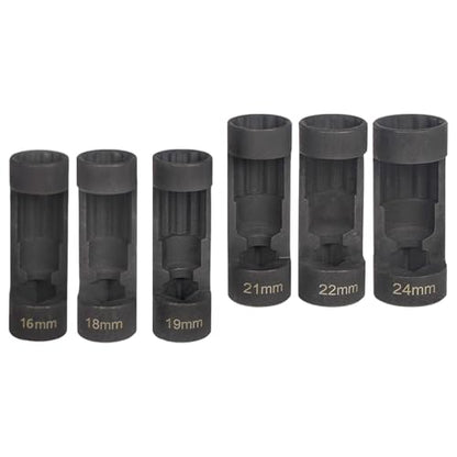Shock Absorber Removal Strut Socket Set Suspension Nut Socket Kit Made from Steel Useful for Strut Nut Disassembly Suitable for Car Repair DIY, 6 Pieces - color: 6 Pieces