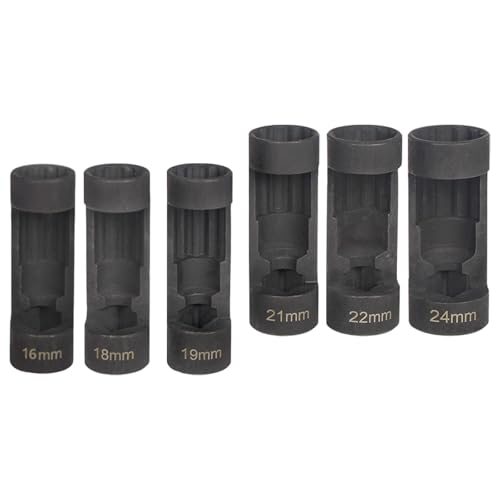 Shock Absorber Removal Strut Socket Set Suspension Nut Socket Kit Made from Steel Useful for Strut Nut Disassembly Suitable for Car Repair DIY, 6 Pieces - color: 6 Pieces