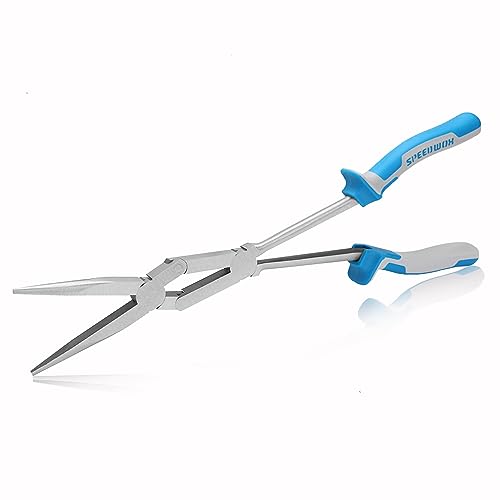 SPEEDWOX 13 Inch X-Type Long Nose Pliers - Double-Joint, Extended Reach, Dual Material, Extra Long Needle Nose Pliers - style: Long Nose Pliers