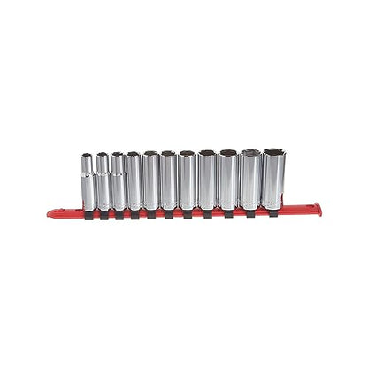 CRAFTSMAN Socket Set, Metric, 3/8" Drive, 6 Pt., 11Piece (CMMT12045) - size: 3/8" in, style: Metric