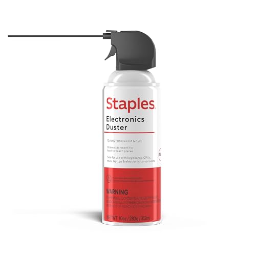 Staples Compressed Air Duster – 10 oz. Cans for Electronics, Keyboards & Office Devices, 4‑Pack