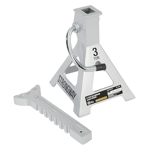 Strongway Aluminum Jack Stands, Pair, 12,000-Lb. Total Capacity, 11.4in.–16.1in. Lift Range