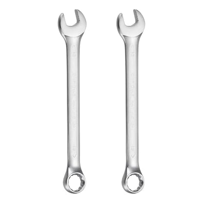 HARFINGTON 2Pcs Metric Combination Wrench 13mm Open End & 15-Degree Offset 12-Point Box End Chrome Vanadium Steel Industrial Grade Double Ended Wrenches Spanners Tools - size: 13mm