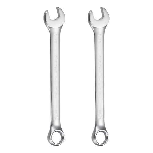 HARFINGTON 2Pcs Metric Combination Wrench 13mm Open End & 15-Degree Offset 12-Point Box End Chrome Vanadium Steel Industrial Grade Double Ended Wrenches Spanners Tools - size: 13mm