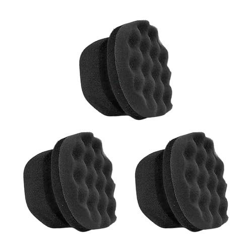 KVAEY 3 PCS Tire Dressing Applicator Pads, Reusable Hex Grip Tire Shine Applicator Polishing Sponge Pads, Wheel Tire Shine Detailing Foam for Most Vehicles, Car Accessories (Black, 4.33") - color: 3P, Black, 4.33"