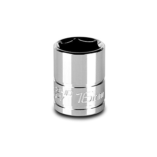 Capri Tools 16 mm Shallow Socket, 3/8-Inch Drive, 6-Point, Metric - size: 16 mm