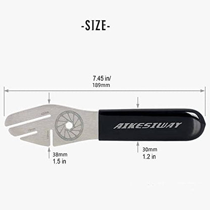 Rotor Truing Fork Bike Disc Alignment Tool Bicycle Brake Wrench,Bike Disc Brake Pad Adjustment Alignment Tool Gap Regulator,3 Slot Depths,Strong,Easy to Carry and Use - style: 1 Wrench & 2 Regulators