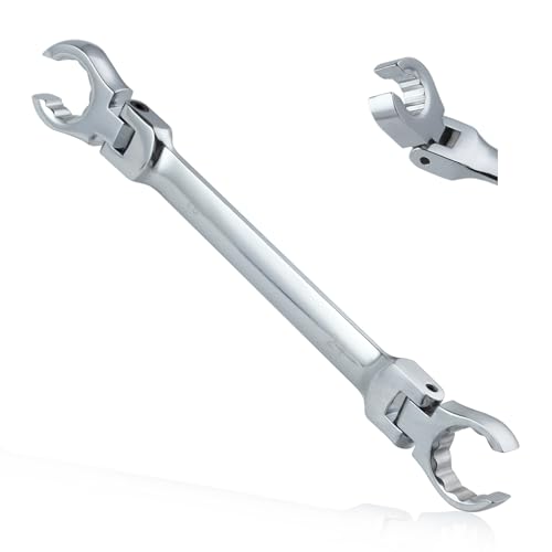 Flex Head Flare Nut Wrench 19 * 21mm Wrench Flexible Flare Nut Line Wrench Metric Flare Nut Wrench Set Metric Flare Tool Flex Tools 40Cr for Automotive Repairs Plumbing Repairs - style: 19*21mm