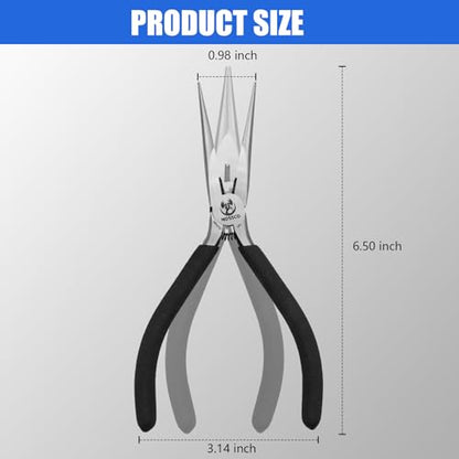 Needle Nose Pliers, 6.5" Long Nose Pliers with Cutter, Precision Serrated Twill Design Jaw Small Needle Nose Pliers for Jewelry Making, Bending Wire, Crafts, Electronic Repair - size: 6.5''-1 pack