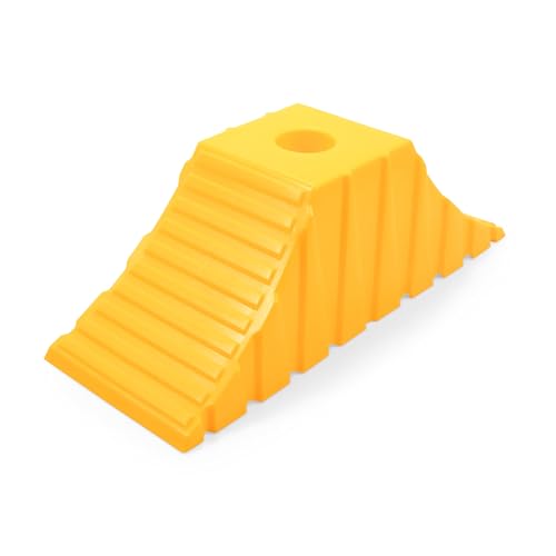 Camco Tandem Trailer Wheel Chock & Tongue Jack Stand - Heavy Duty Trailer Wheel Chock - Durable Polymer Construction w/UV Inhibitors - Use w/Tires Up to 26-inches - 400 lb Max Tongue Weight - 44435 - size: Tandem