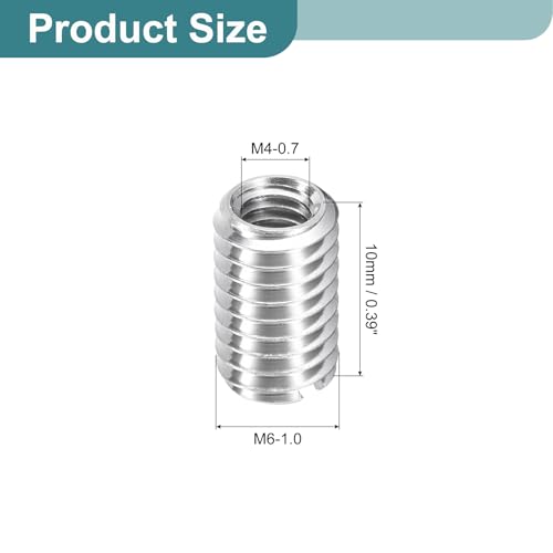 uxcell 10Pcs Threaded Inserts, M4-0.7x10 & M6-1x10 Stainless Steel 303 Screw Thread Sleeves Thread Repair Insert for Mechanical Equipment - size: M4-0.7x10 & M6-1x10mm