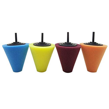 car polishing kit Car Wheel Hub Polish Buffing Polishing Sponge Cone Metal Foam Pad for Car Wheels Car Doors and Handles 4Pcs