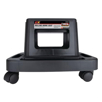 Performance Tool W85026 Multi-Slot Creeper Rolling Work Seat with Storage Tray for Mechanic Garages and Workshops, Black/Red, 18x13.4x12.4-Inches - style: Rolling Work Seat