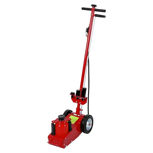GarveeTech 35 Ton Air Hydraulic Floor Jack for Heavy Duty Trucks & Tractors – Low Profile (10"-21.19"), 4 Adapters, 46" Adjustable Handle – 77,000 Lbs Capacity - color: 35 Ton Red