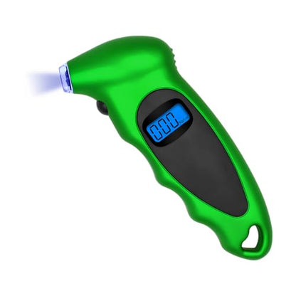 KVAEY Digital Tire Pressure Gauge, 150 PSI 4 Settings Accurate Tire Gauge with Non-Slip Grip, Backlight LCD Tire Pressure Gauge Reader Checker Tool for Car Truck Bicycle Motorcycle (Green) - color: Green