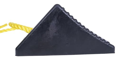 Vestil RWC-2-PR Molded Rubber Wheel Chock with Rope 8 In. x 56 In. x 4 In. Black