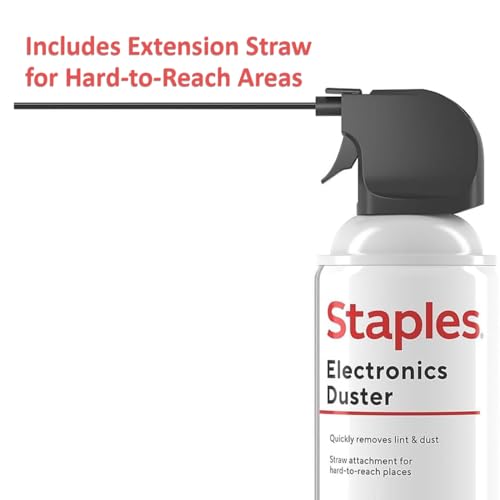 Staples Compressed Air Duster – 10 oz. Cans for Electronics, Keyboards & Office Devices, 4‑Pack