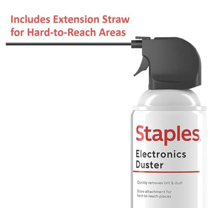 Staples Compressed Air Duster – 10 oz. Cans for Electronics, Keyboards & Office Devices, 4‑Pack