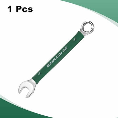 HARFINGTON 16mm Metric Combination Wrench 10 Degree Offset 12 Point Cr-V Steel Single Open End Spanner Wrenches for Automotive Repair Furniture Assembly - size: 16mm