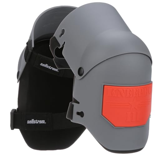 Sellstrom Ultra Flex KneePro Professional Knee Pads for Men & Women with Thick Foam Cushioning & Heavy Duty Hard Outer Shell - Adjustable Straps with Quick-Clips & Ergonomic Metal Hinges - for Construction Work, Gardening, Roofing, Flooring - color: Orang