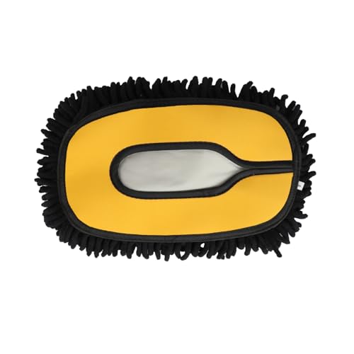 Car Wash Brush Replacement Head Cover, Soft Microfiber Car Wash Mop Head Suitable for 15° Curved Pole CarCleaning Mop (Only Head Cover) - color: Yellow 2
