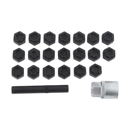 22pcs Universal Wheel Locking Key Socke, Wheel Lock Removal Tool Kit, Anti-Theft Lug Nut Removal Tool, Metric Locking Lug Nut Removal Tool for Easy Removing of Aftermarket & Factory Wheel Lug Nuts